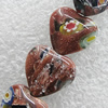 Gold Sand Millefiori Glass Beads, Heart 12x12mm Hole:1mm, Sold per 16-Inch Strand