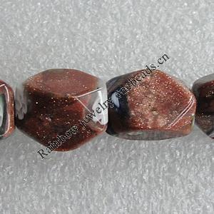 Gold Sand Millefiori Glass Beads, Polyhedron 12x16mm Hole:1mm, Sold per 16-Inch Strand