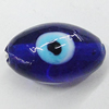 Turkish Handmade Lampwork Glass Evil Eye Beads, Oval 12x18mm Hole:2mm, Sold by Bag