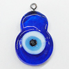 Turkish Handmade Lampwork Glass Evil Eye Pendant, Calabash 27x20mm Hole:2mm, Sold by Bag