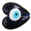 Turkish Handmade Lampwork Glass Evil Eye Beads, Heart 34x35mm Hole:2.5mm, Sold by Bag