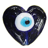 Turkish Handmade Lampwork Glass Evil Eye Beads, Heart 29x32mm Hole:3.5mm, Sold by Bag