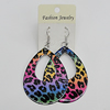 Iron Earring, Teardrop 50x38mm, Sold by Group