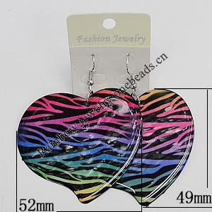 Iron Earring, Heart 52x49mm, Sold by Group