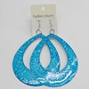 Iron Earring, Teardrop 70x58mm, Sold by Group