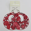 Iron Earring, Flat Round 55mm, Sold by Group