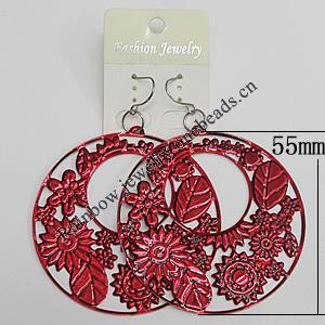 Iron Earring, Flat Round 55mm, Sold by Group