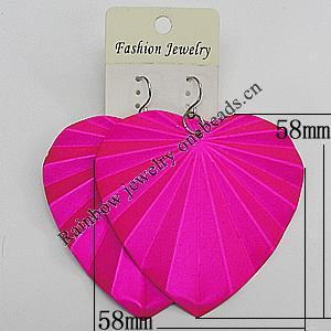 Iron Earring, Heart 58x58mm, Sold by Group