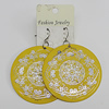 Iron Earring, Flat Round 50mm, Sold by Group