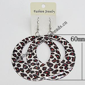 Iron Earring, Flat Round 60mm, Sold by Group