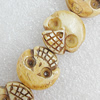Tibetan Yak Bone Beads, Skeleton 17mm Hole:2mm, Sold by Bag