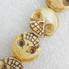 Tibetan Yak Bone Beads, Skeleton 17mm Hole:2mm, Sold by Bag