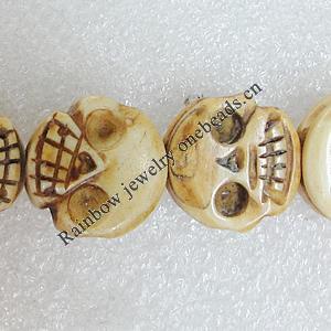 Tibetan Yak Bone Beads, Skeleton 17mm Hole:2mm, Sold by Bag