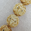 Tibetan Yak Bone Beads, Flat Round 17mm Hole:2mm, Sold by Bag