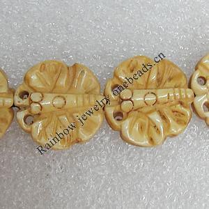 Tibetan Yak Bone Beads, Butterfly 17mm Hole:2mm, Sold by Bag