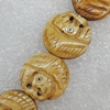 Tibetan Yak Bone Beads, Flat Round 17mm Hole:2mm, Sold by Bag