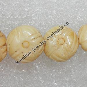 Tibetan Yak Bone Beads, Flat Round 13mm Hole:1.5mm, Sold by Bag