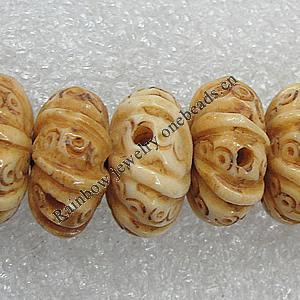 Tibetan Yak Bone Beads, Rondelle 15x8mm Hole:2mm, Sold by Bag