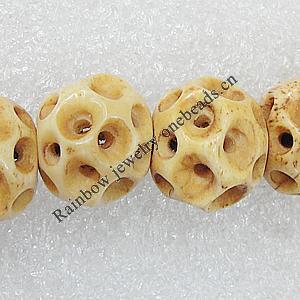 Tibetan Yak Bone Beads, 12mm Hole:1mm, Sold by Bag