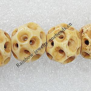 Tibetan Yak Bone Beads, 14mm Hole:1mm, Sold by Bag