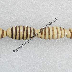 Tibetan Yak Bone Beads, Fluted Oval 10x20mm Hole:2mm, Sold by Bag