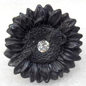 Resin Ring, Flower, 40mm, Sold by Dozen