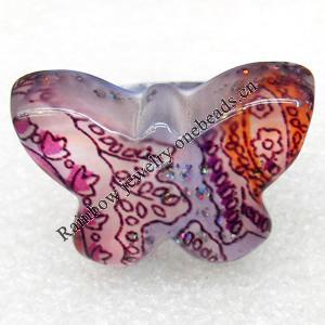 Resin Ring, Butterfly, 36x25mm, Sold by Dozen
