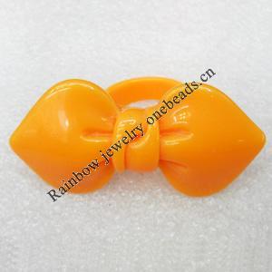 Resin Ring, Bowknot, 60x27mm, Sold by Dozen