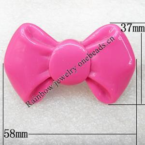 Resin Ring, Bowknot, 58x37mm, Sold by Dozen