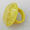 Resin Ring, Flat Oval, 30x38mm, Sold by Dozen