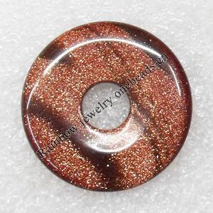 Gold sand stone Pendant, Donut, O:30mm I:8mm, Sold by PC