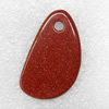 Gold Sand Stone Pendant, 25x42mm, Hole:Approx 4mm, Sold by PC