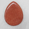 Gold Sand Stone Pendant, Teardrop, 34x45mm, Hole:Approx 1mm, Sold by PC