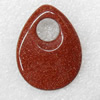 Gold Sand Stone Pendant, Teardrop, 30x38mm, Hole:Approx 10mm, Sold by PC