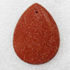 Gold Sand Stone Pendant, Teardrop, 30x40mm, Hole:Approx 1mm, Sold by PC