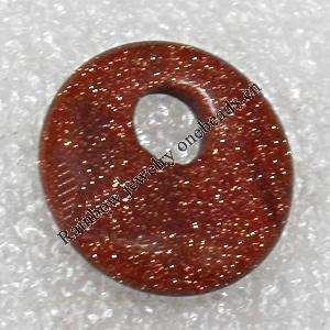 Gold Sand Stone Pendant, Donut, O:20mm I:6mm, Sold by PC