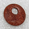 Gold Sand Stone Pendant, Donut, O:20mm I:6mm, Sold by PC