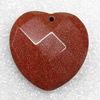 Gold Sand Stone Pendant, Heart, 35x34mm, Hole:Approx 1mm,  Sold by PC