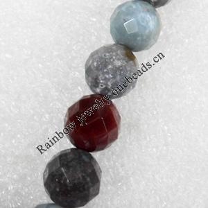 India Agate Beads, Faceted Round, 16mm, Hole:Approx 1mm, Sold per 15.7-Inch Strand