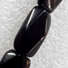 Black Agate Beads, Faceted Rectangle, 9x15mm, Hole:Approx 1mm, Sold per 15.7-inch Strand