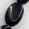 Black Agate Beads, Flat Oval, 20x30mm, Hole:Approx 1mm, Sold per 15.7-inch Strand