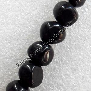 Black Agate Beads, Nugget, 11x9mm, Hole:Approx 1mm, Sold per 15.7-inch Strand
