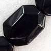 Black Agate Beads, Faceted Polygon, 15x50mm, Hole:Approx 1mm, Sold per 15.7-inch Strand