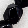 Black Agate Beads, Faceted Polygon, 17x18mm, Hole:Approx 1mm, Sold per 15.7-inch Strand