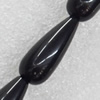 Black Agate Beads, Teardrop, 10x25mm, Hole:Approx 1mm, Sold per 15.7-inch Strand