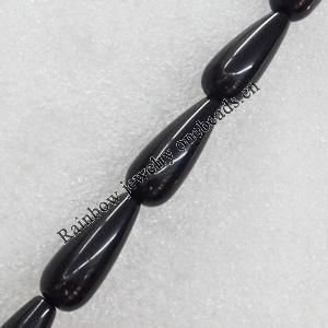 Black Agate Beads, Teardrop, 10x25mm, Hole:Approx 1mm, Sold per 15.7-inch Strand