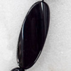 Black Agate Beads, Flat Oval, 25x50mm, Hole:Approx 1mm, Sold per 15.7-inch Strand