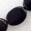Black Agate Beads, Flat Oval, 18x25mm, Hole:Approx 1mm, Sold per 15.7-inch Strand