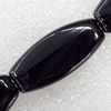 Black Agate Beads, Flat Oval, 15x30mm, Hole:Approx 1mm, Sold per 15.7-inch Strand