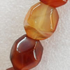 Red Agate Beads, Faceted Polygon, 15x20mm, Hole:Approx 1mm, Sold per 15.7-inch Strand